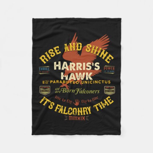 Hawk Falconry Design Harris Hawk Falconry Supplies Fleece Blanket