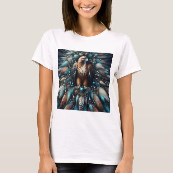 Hawk Feather Fantasy T-shirt by busycrowstudio at Zazzle