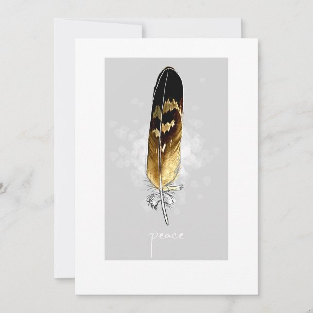 Hawk Feather Flat Holiday Card (Front)
