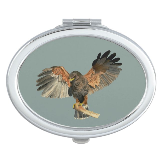 Hawk Flapping Wings Watercolor Painting