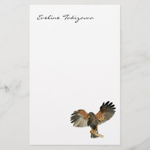 Hawk Flapping Wings Watercolor Painting Stationery