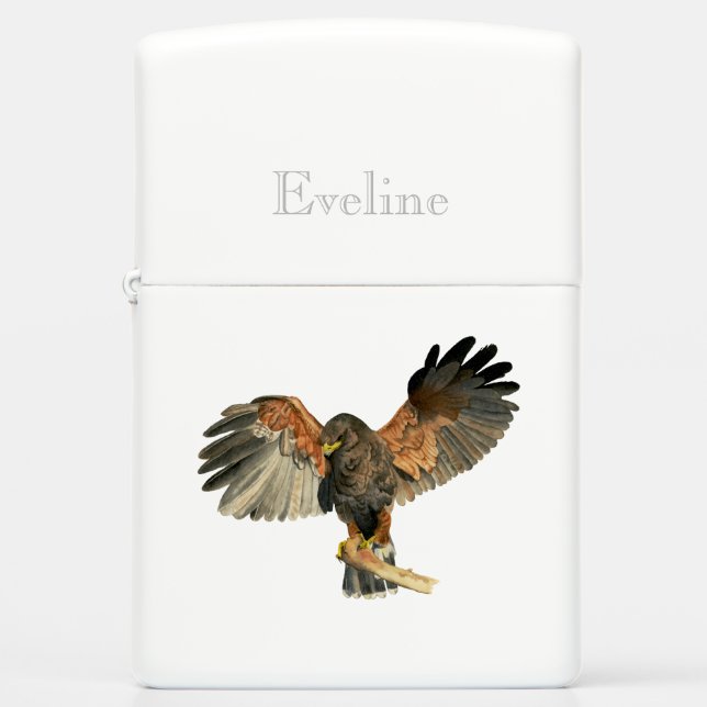 Hawk Flapping Wings Watercolor Zippo Lighter (Front)