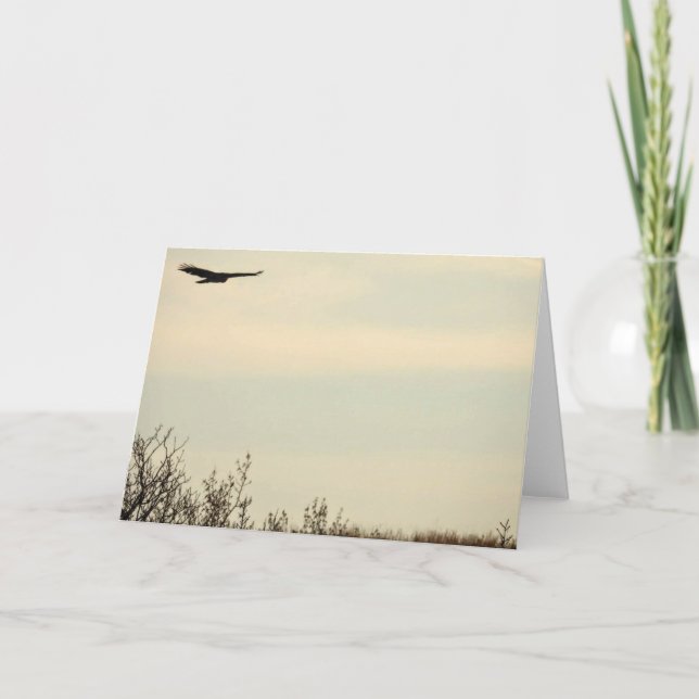 Hawk Flying High Note Card (Front)