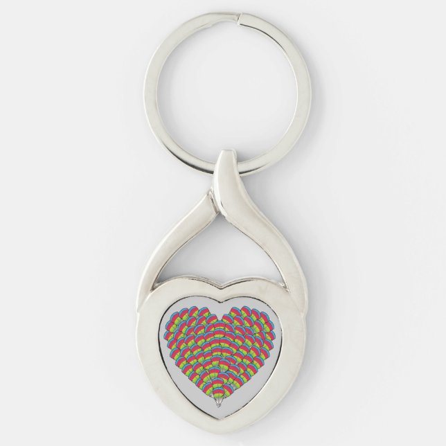 Hawk-headed Heart Keychain (Front)