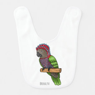 Hawk headed parrot bird cartoon illustration baby bib