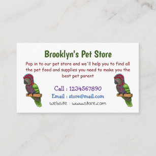 Hawk headed parrot bird cartoon illustration business card