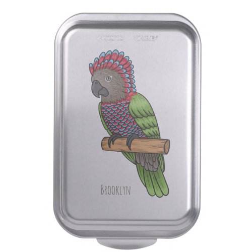 Hawk headed parrot bird cartoon illustration  cake pan