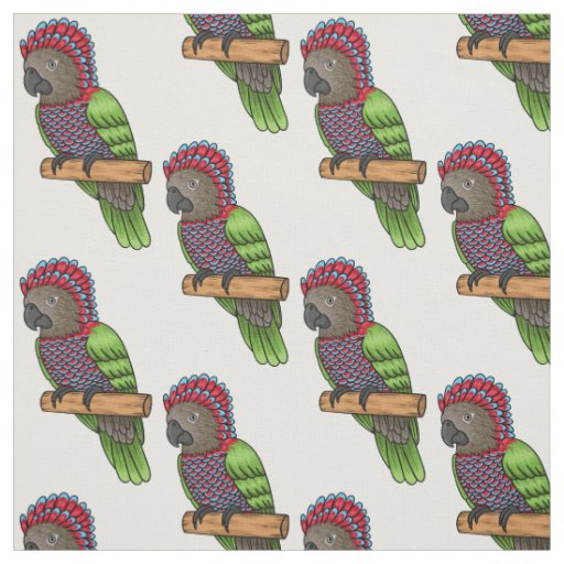 Hawk headed parrot bird cartoon illustration fabric