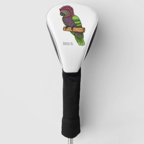 Hawk headed parrot bird cartoon illustration golf head cover