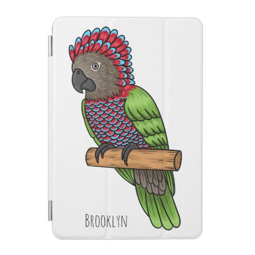 Hawk headed parrot bird cartoon illustration iPad mini cover