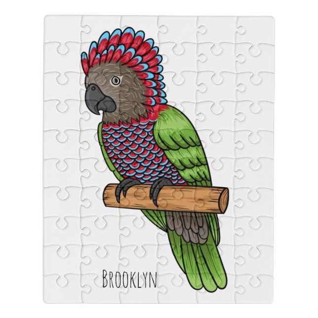 Hawk headed parrot bird cartoon illustration jigsaw puzzle (Puzzle Vertical)