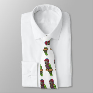 Hawk headed parrot bird cartoon illustration neck tie