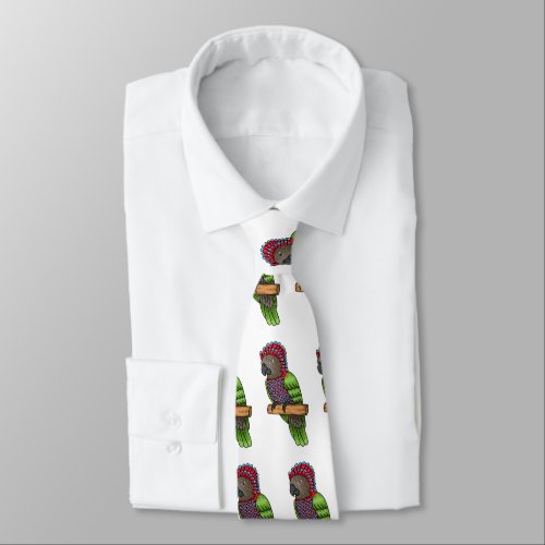 Hawk headed parrot bird cartoon illustration  neck tie