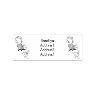 Hawk headed parrot bird cartoon illustration rubber stamp