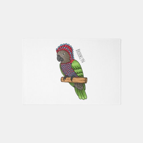 Hawk headed parrot bird cartoon illustration  rug