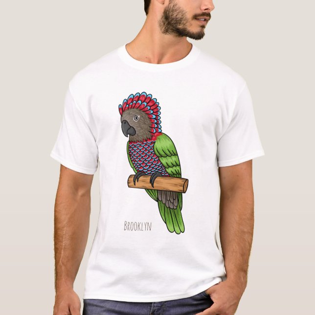 Hawk headed parrot bird cartoon illustration T-Shirt (Front)