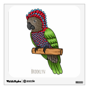 Hawk headed parrot bird cartoon illustration wall decal