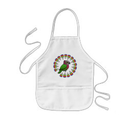 Hawk-headed Parrot Feather Circle Kid's Apron
