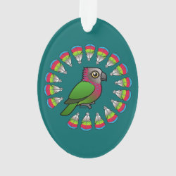 Hawk-headed Parrot Feather Circle Oval Acrylic Ornament