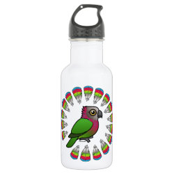 Hawk-headed Parrot Feather Circle Water Bottle (24 oz)