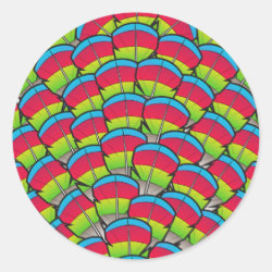 Hawk-headed Parrot Feathers Round Sticker