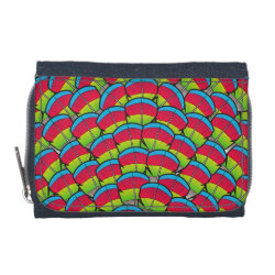 Hawk-headed Parrot Feathers Denim Wallet with Coin Purse