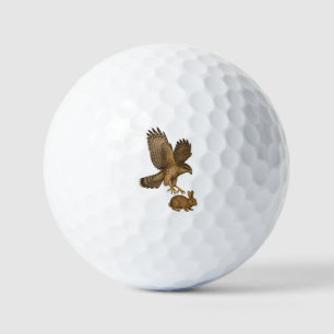 Hawk in a Dive – Precise Nature Illustration Golf Balls