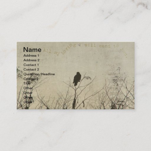 Customizable Hawk Love, Hawk in Tree Branches Digital Art Business Cards