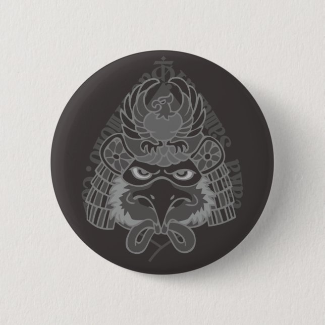 hawk Samurai Pinback Button (Front)