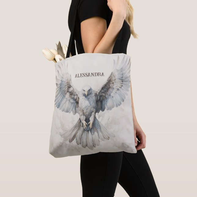 Hawk Tote Bag - Nature-Inspired, Customizable Gift (Close Up)