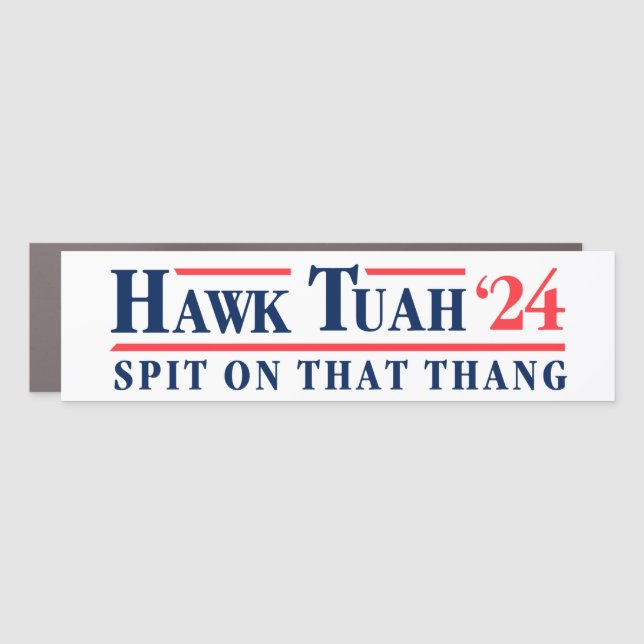 Hawk Tuah '24 Spit On That Thang Bumper Car Magnet (Front)