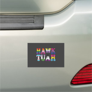 Hawk Tuah Funny LGBTQ Rainbow Flag Ally Trans Car Magnet