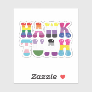 Hawk Tuah Funny LGBTQ Rainbow Flag Ally Trans Sticker
