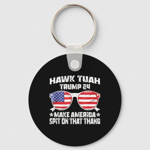 Hawk Tuah Funny Viral Humor Meme Video Girl 24 Tua Keychain