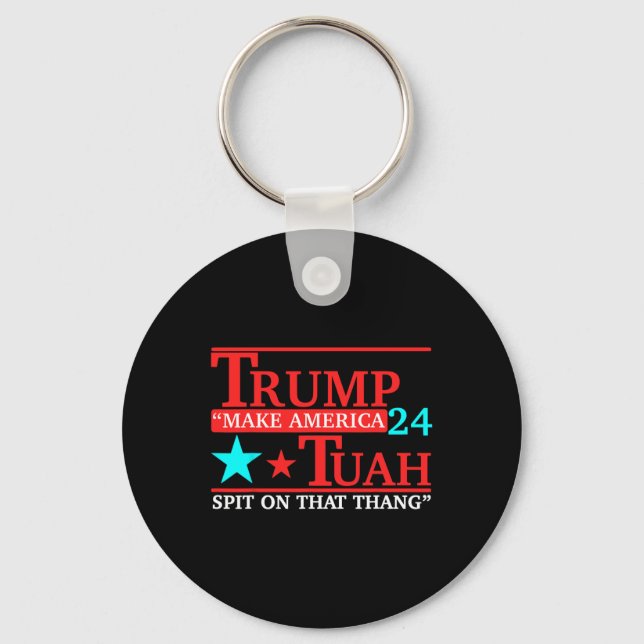 Hawk Tuah Funny Viral Humor Meme Video Tee Girl 24 Keychain (Front)