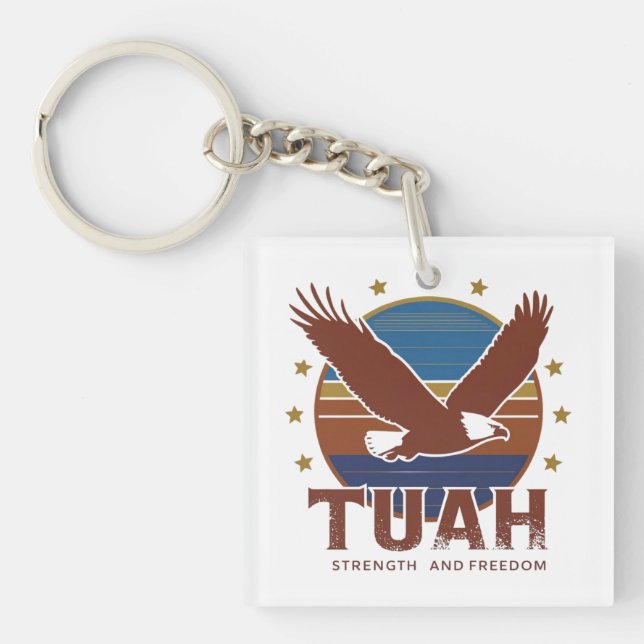 Hawk Tuah Sunset Keychain (Front)