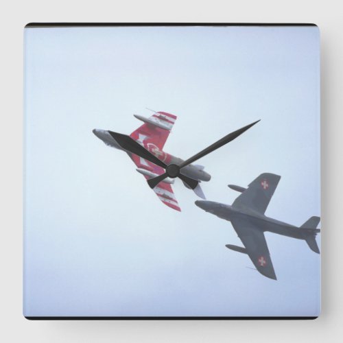 Hawker Hunter F58_Aviation Photography II Square Wall Clock