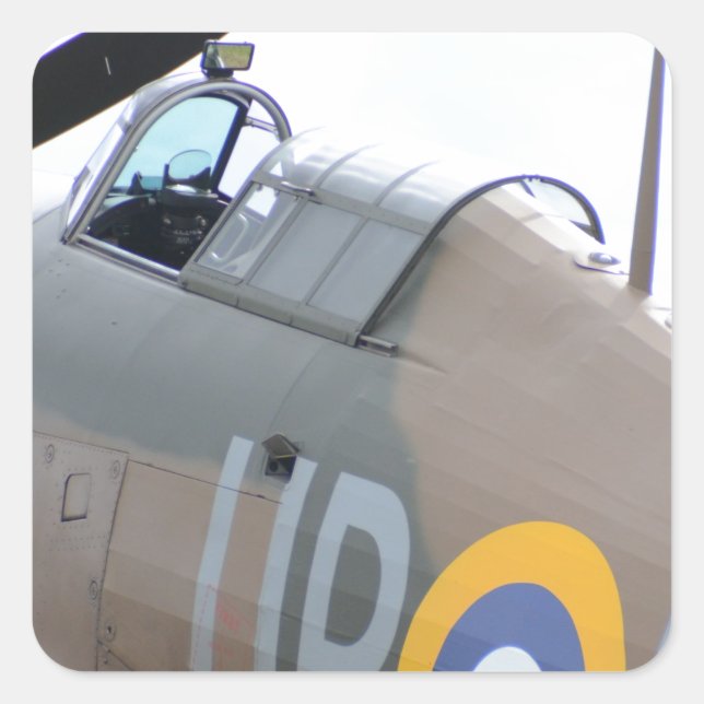 Hawker Hurricane Cockpit Square Sticker (Front)