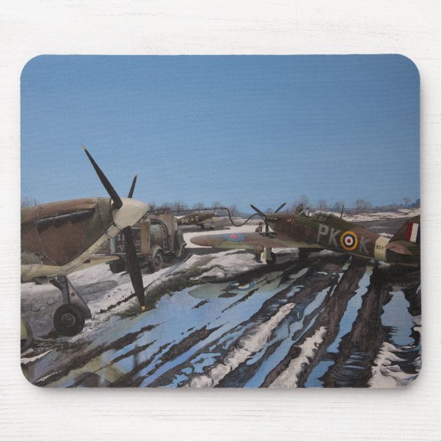Hawker Hurricanes in the snow Mouse Pad (Front)