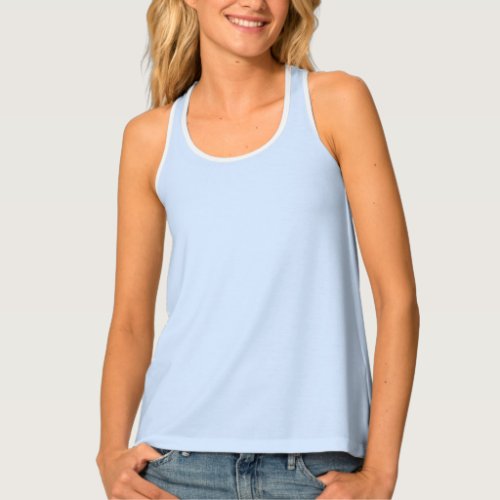 Hawkes Blue Solid Plain Color Tank Top