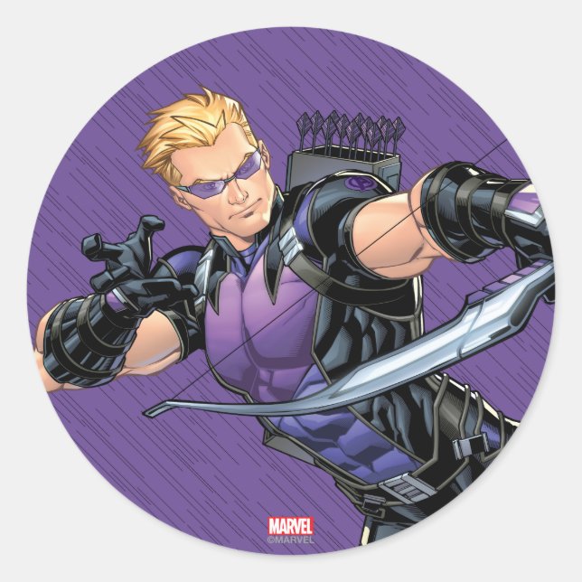 Hawkeye Assemble Classic Round Sticker (Front)