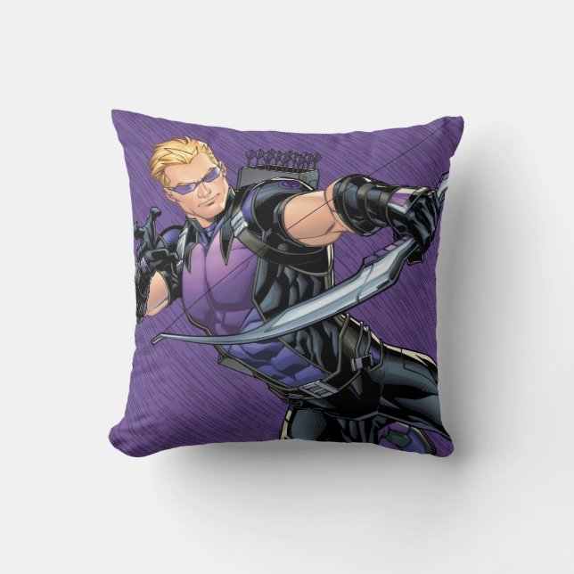 Hawkeye Assemble Throw Pillow (Front)