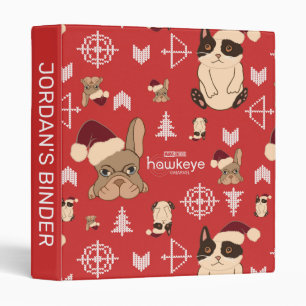 Hawkeye Cat & Dog Winter Holiday Pattern 3 Ring Binder