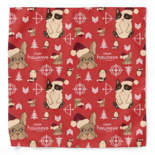 Hawkeye Cat & Dog Winter Holiday Pattern Bandana