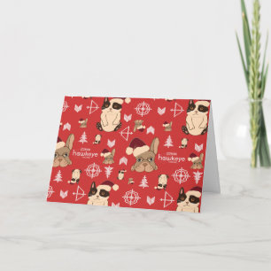 Hawkeye Cat & Dog Winter Holiday Pattern Card