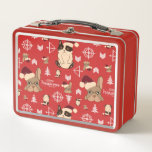 Hawkeye Cat &amp; Dog Winter Holiday Pattern Metal Lunch Box