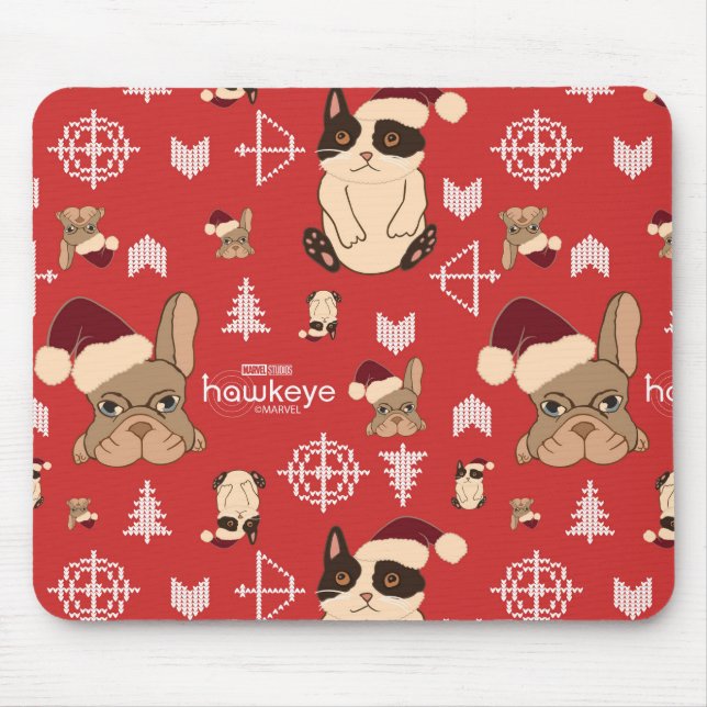 Hawkeye Cat & Dog Winter Holiday Pattern Mouse Pad (Front)