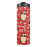 Hawkeye Cat &amp; Dog Winter Holiday Pattern Thermal Tumbler