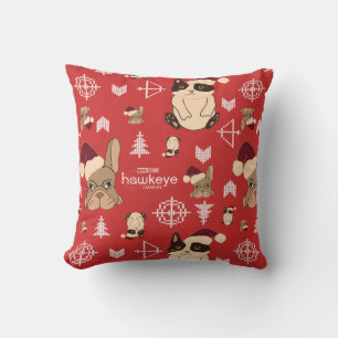 Hawkeye Cat & Dog Winter Holiday Pattern Throw Pillow