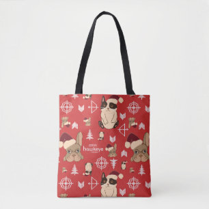 Hawkeye Cat & Dog Winter Holiday Pattern Tote Bag